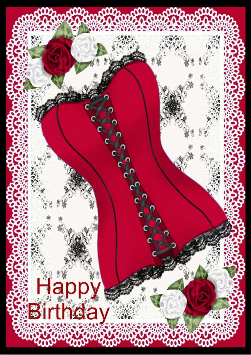 Red Hot Corset - card made with Crafty Bob's Card Creator