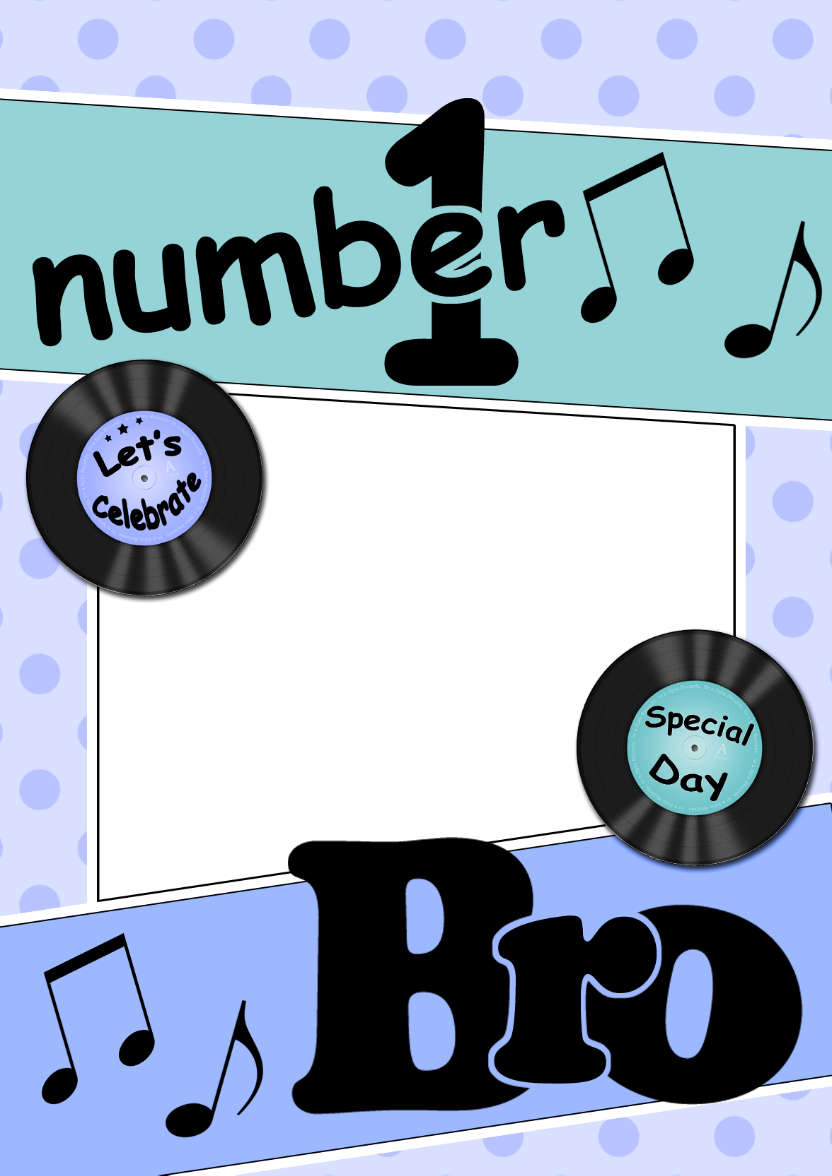 No 1 Bro Record Photo Upload Card - card made with Crafty Bob's Card Creator