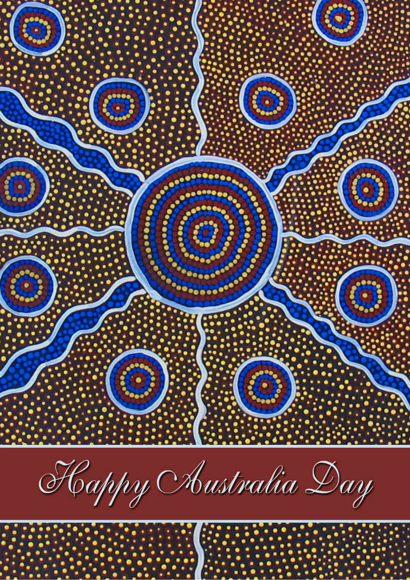 Aboriginal Style Australia Day Card - card made with Crafty Bob's Card Creator