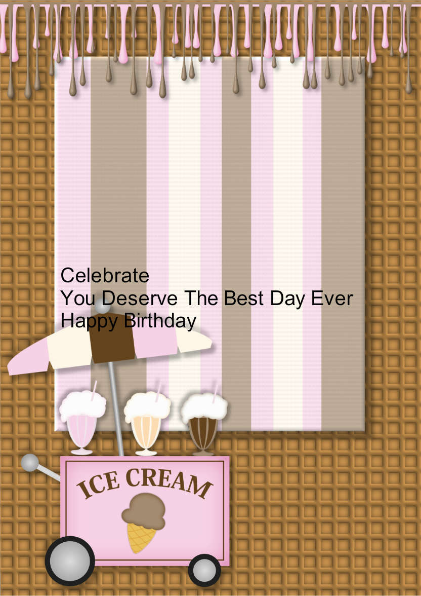 Ice Cream Birthday Insert - card made with Crafty Bob's Card Creator