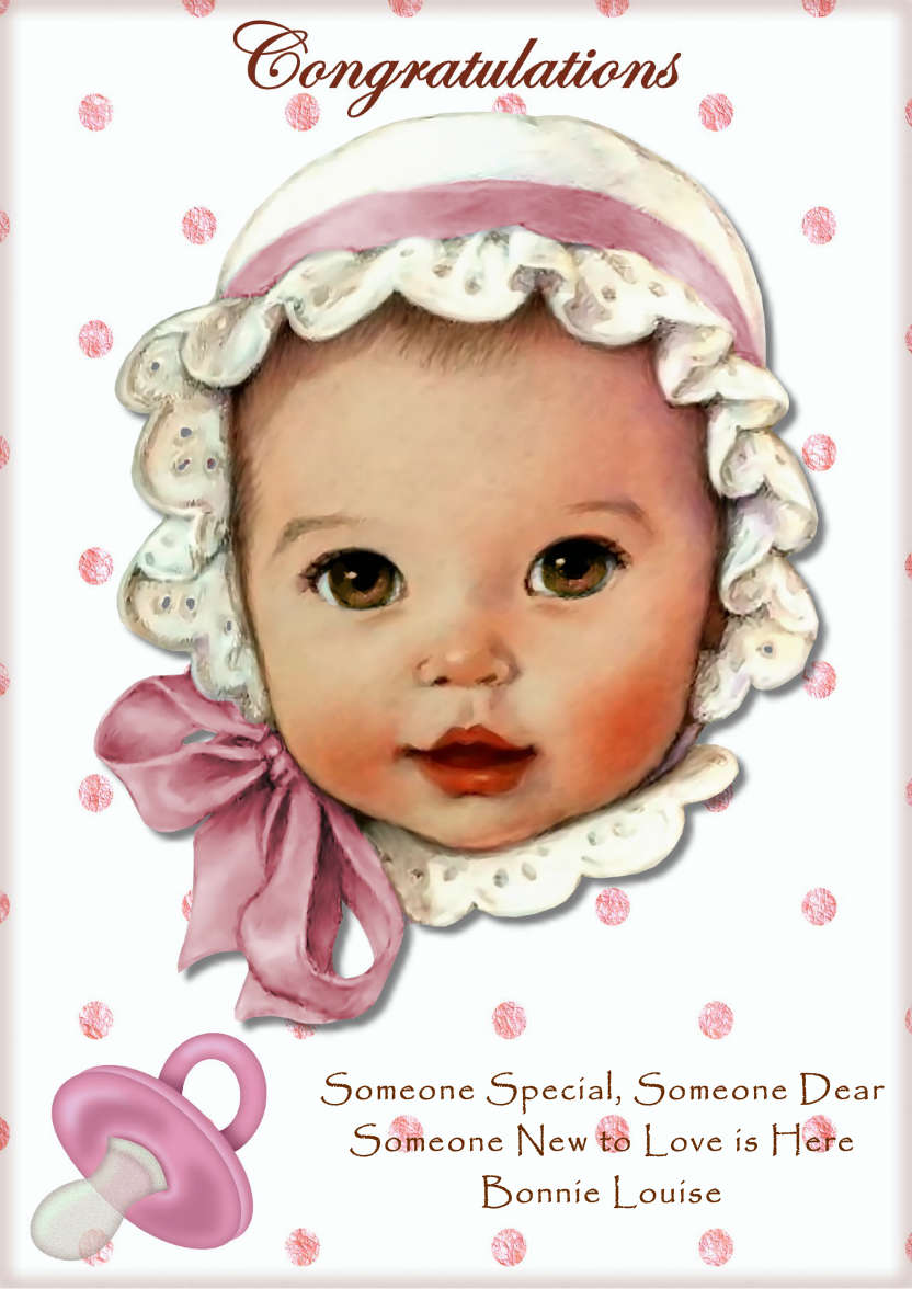 New Baby Girl - card made with Crafty Bob's Card Creator