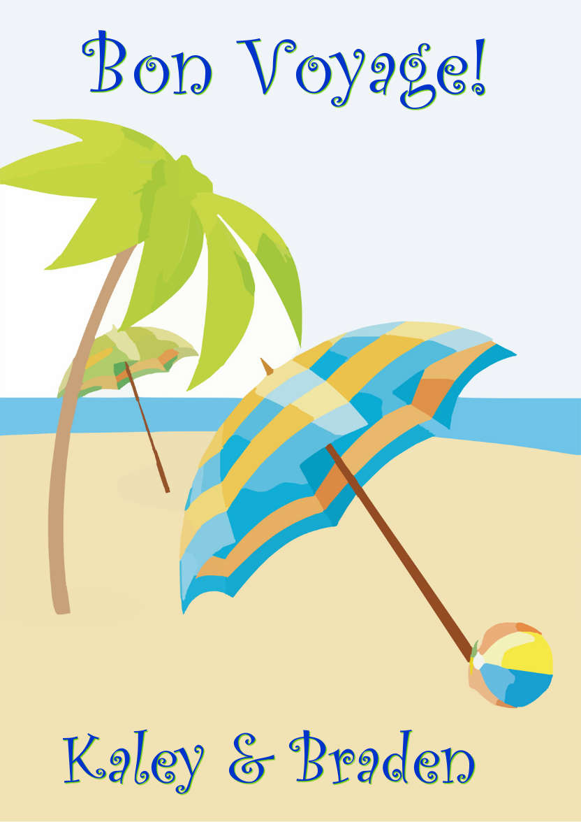 Bon Voyage Beach Parasol - card made with Crafty Bob's Card Creator