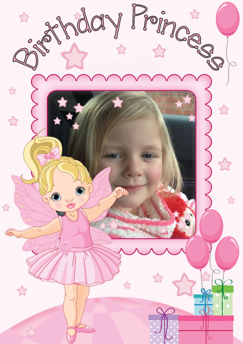 The Birthday Princess - card made with Crafty Bob's Card Creator