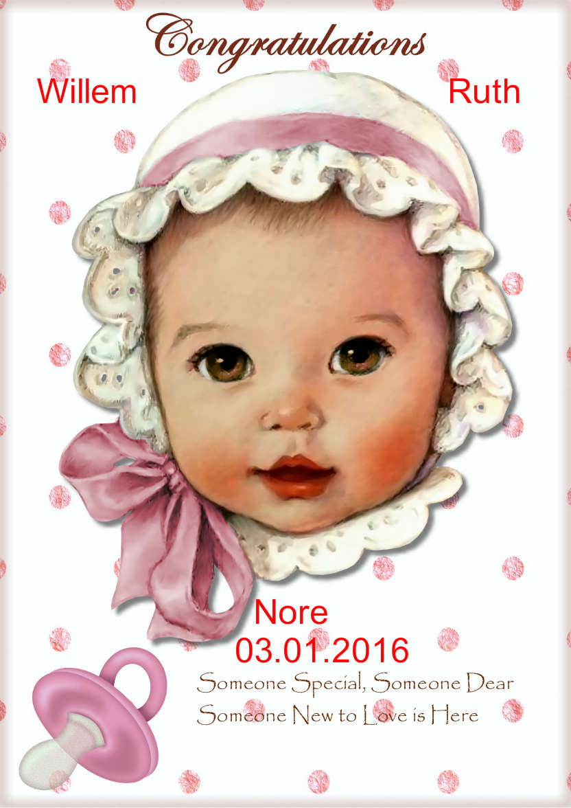 New Baby Girl - card made with Crafty Bob's Card Creator