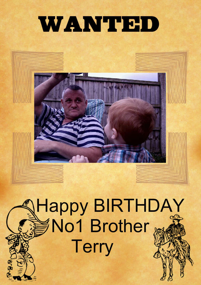Wanted - card made with Crafty Bob's Card Creator