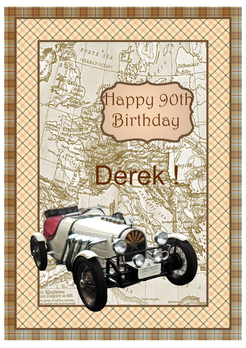 Sporty Vintage Car - card made with Crafty Bob's Card Creator