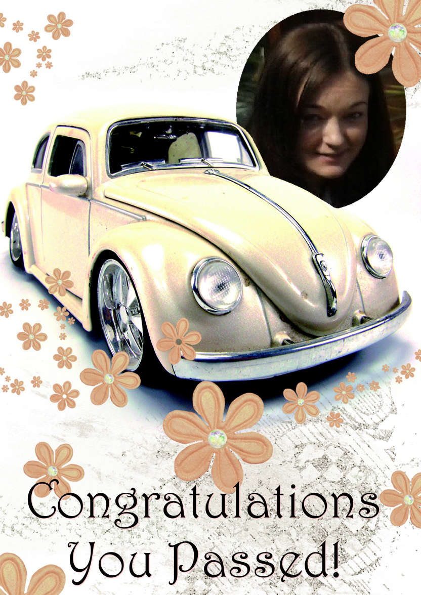 Congratulations Driving Test Female - card made with Crafty Bob's Card Creator