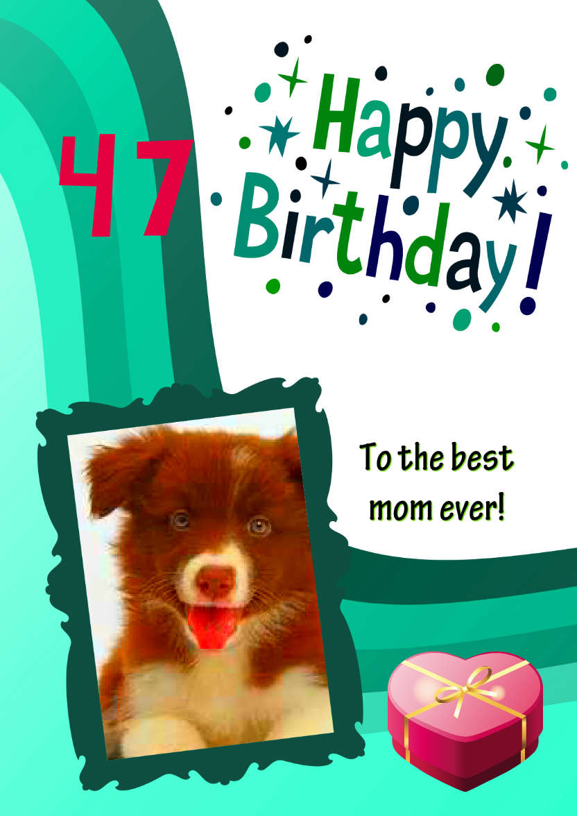 Green Birthday Wave Aperture Card Front - card made with Crafty Bob's Card Creator