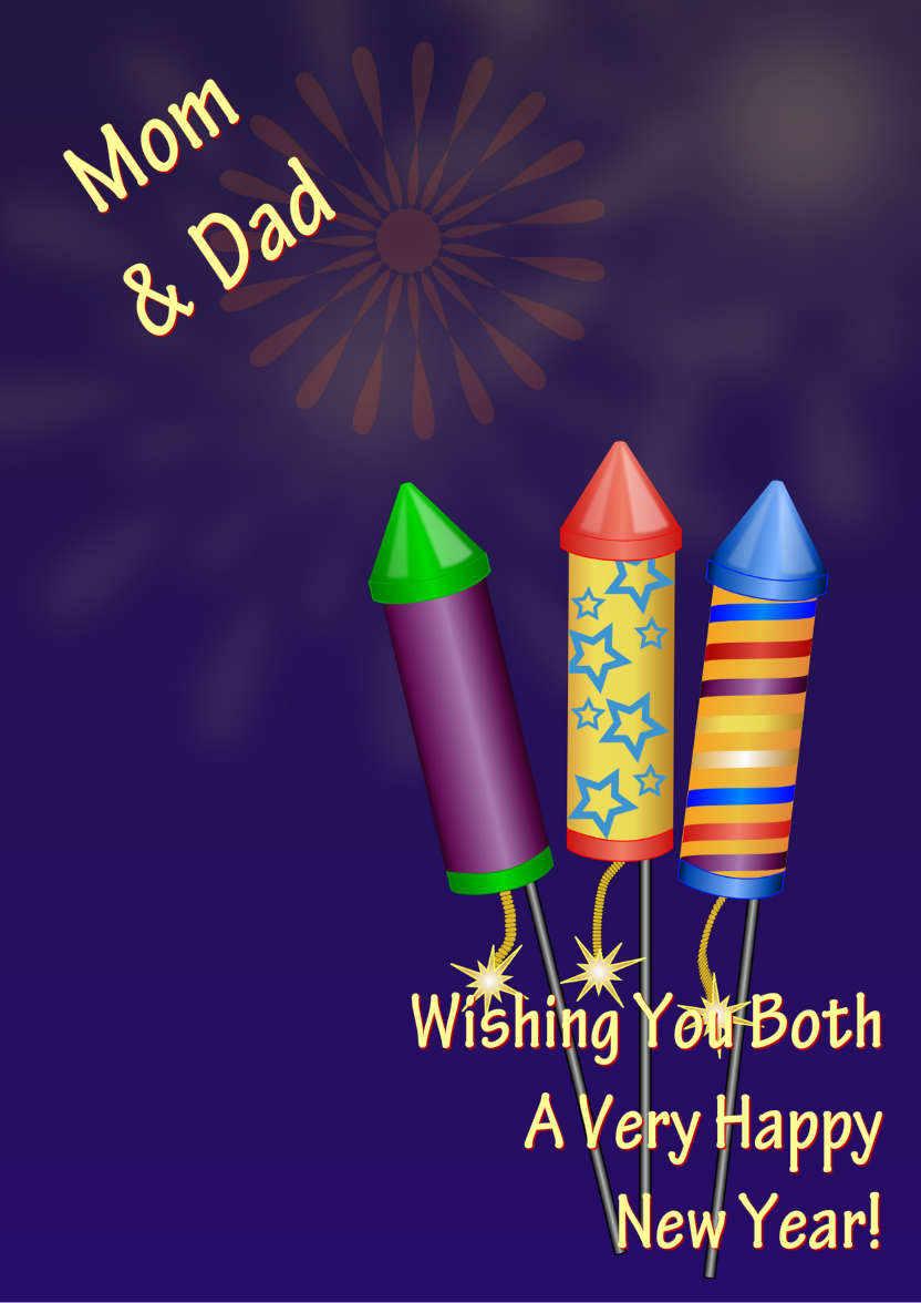 New Year Fireworks - card made with Crafty Bob's Card Creator
