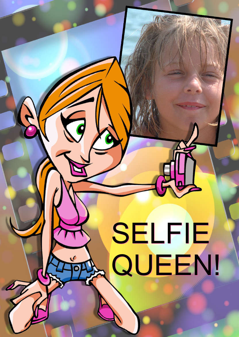 Selfie Queen Card - card made with Crafty Bob's Card Creator