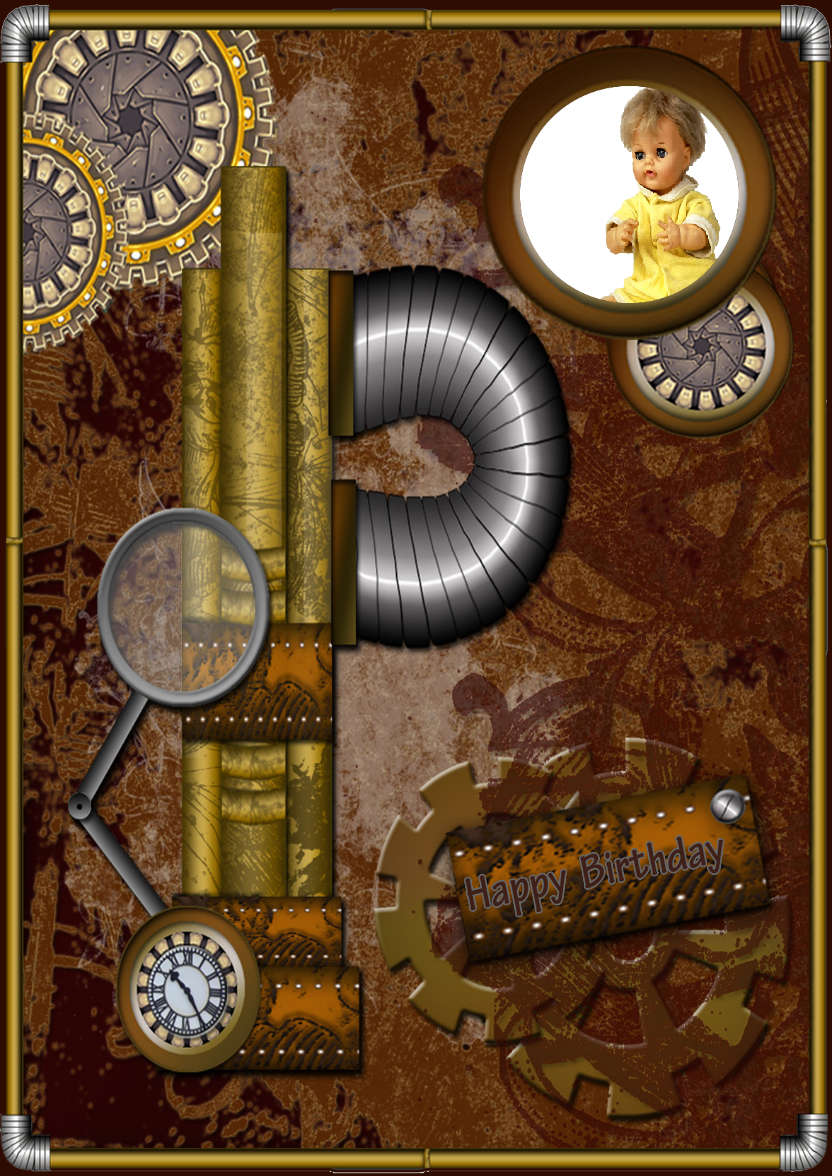 Fabulous Steampunk - card made with Crafty Bob's Card Creator