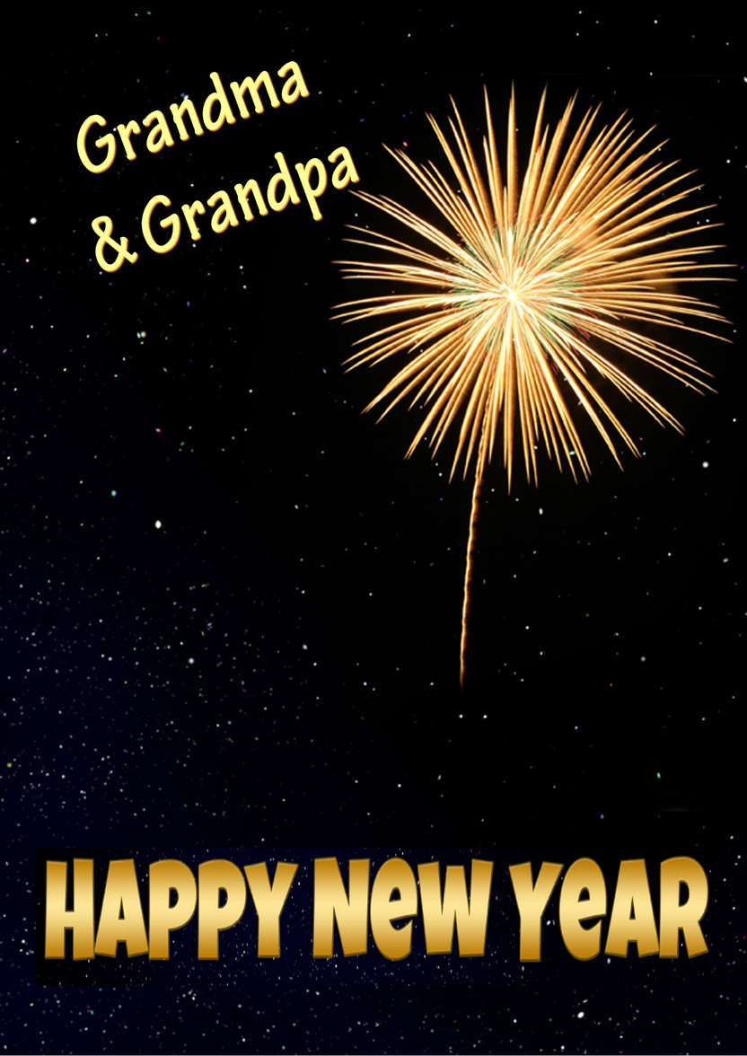 Firework New Year Card - card made with Crafty Bob's Card Creator