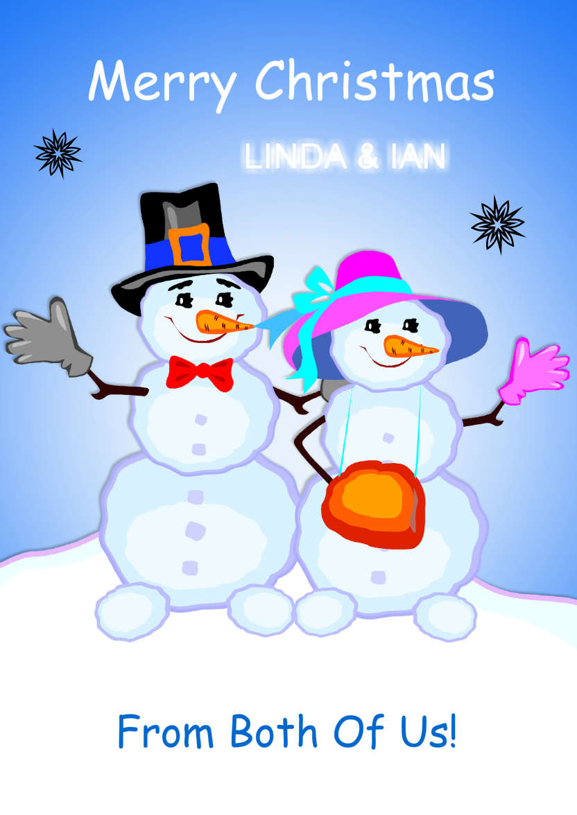Happy Snow Couple - card made with Crafty Bob's Card Creator