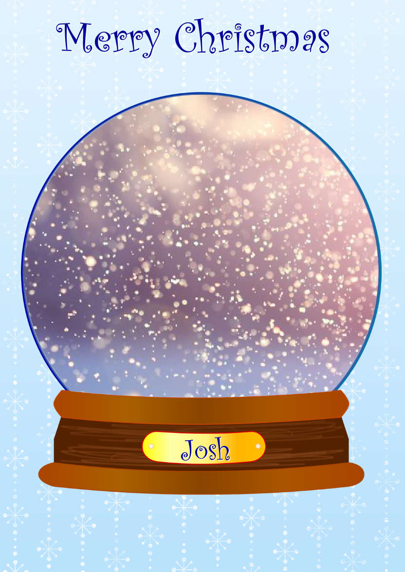 Christmas Snow Globe Photo Card - card made with Crafty Bob's Card Creator