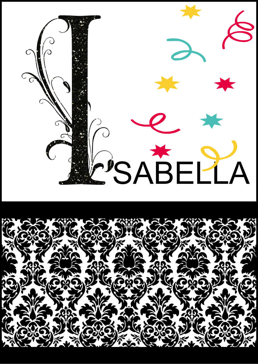 Damask Monogram Letter I Card - card made with Crafty Bob's Card Creator
