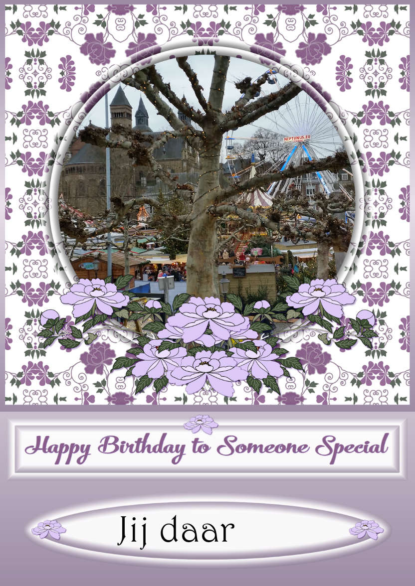 Oriental Flowers Special Birthday - card made with Crafty Bob's Card Creator