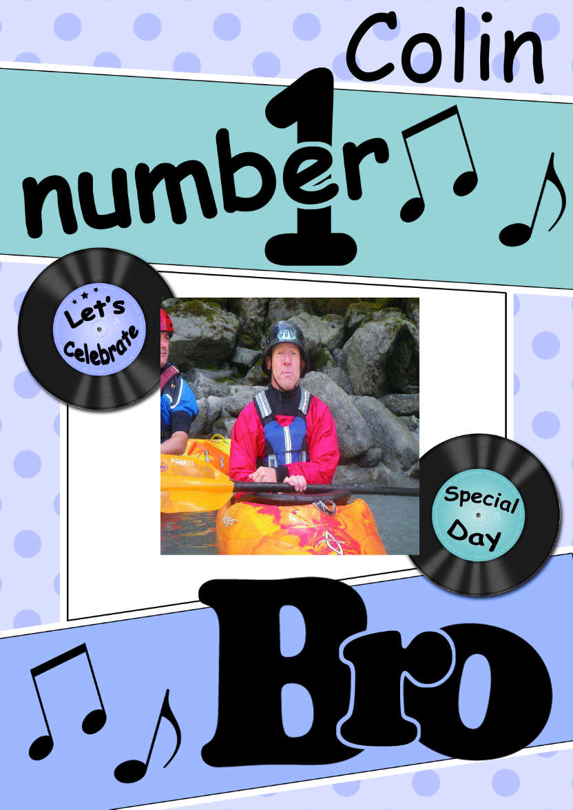 No 1 Bro Record Photo Upload Card - card made with Crafty Bob's Card Creator