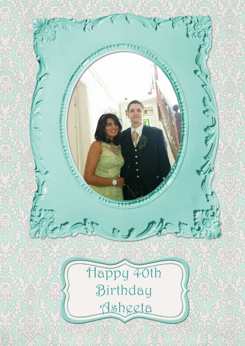 Green Vintage Style Frame Photo Card - card made with Crafty Bob's Card Creator