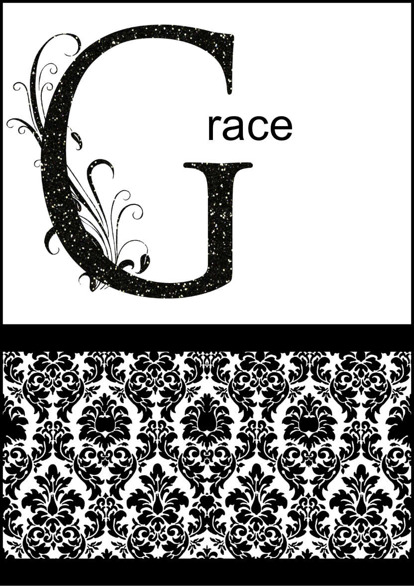 Damask Monogram Letter g Card - card made with Crafty Bob's Card Creator