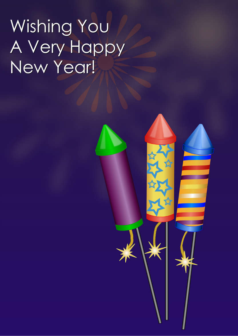 New Year Fireworks - card made with Crafty Bob's Card Creator