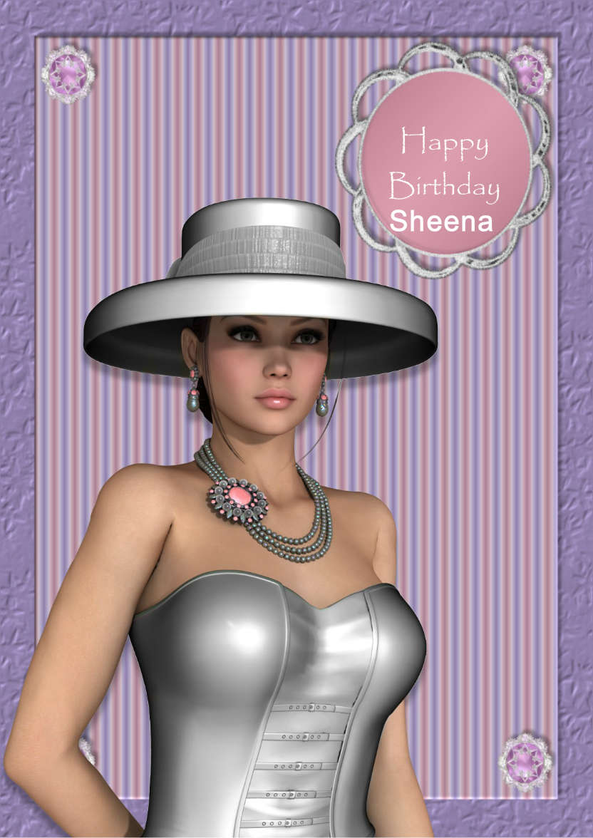Elegant Lady Card - card made with Crafty Bob's Card Creator