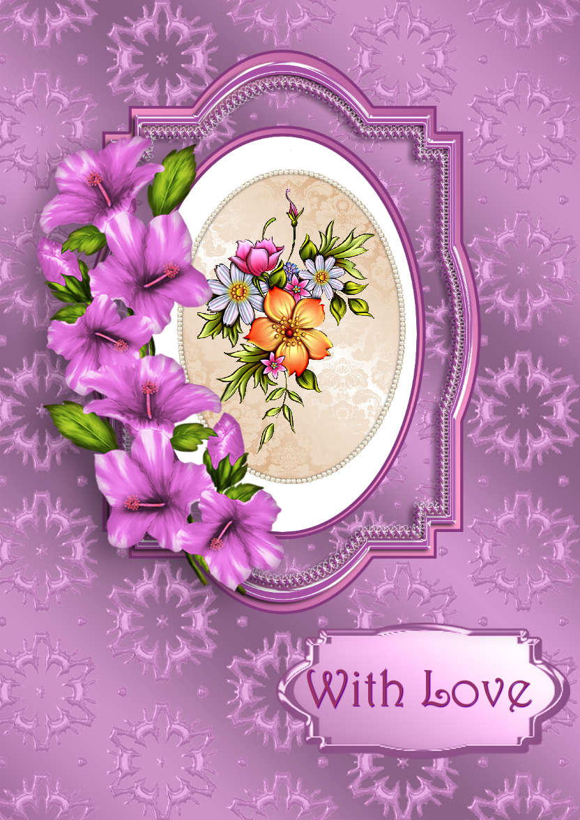 Pink Petunias - card made with Crafty Bob's Card Creator