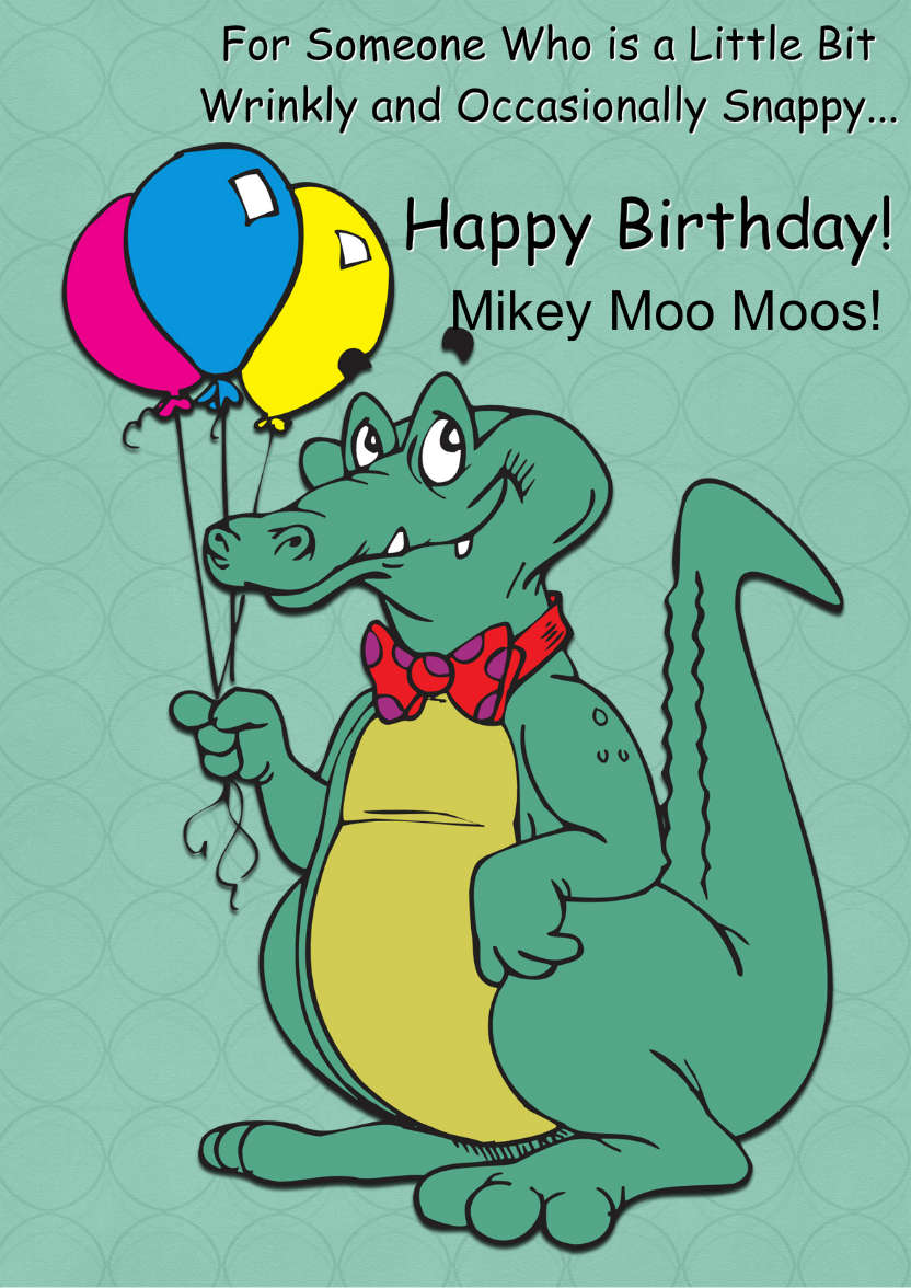 Crocodile Birthday - card made with Crafty Bob's Card Creator