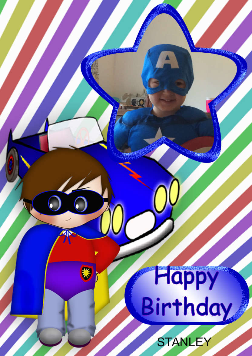 Superhero - card made with Crafty Bob's Card Creator