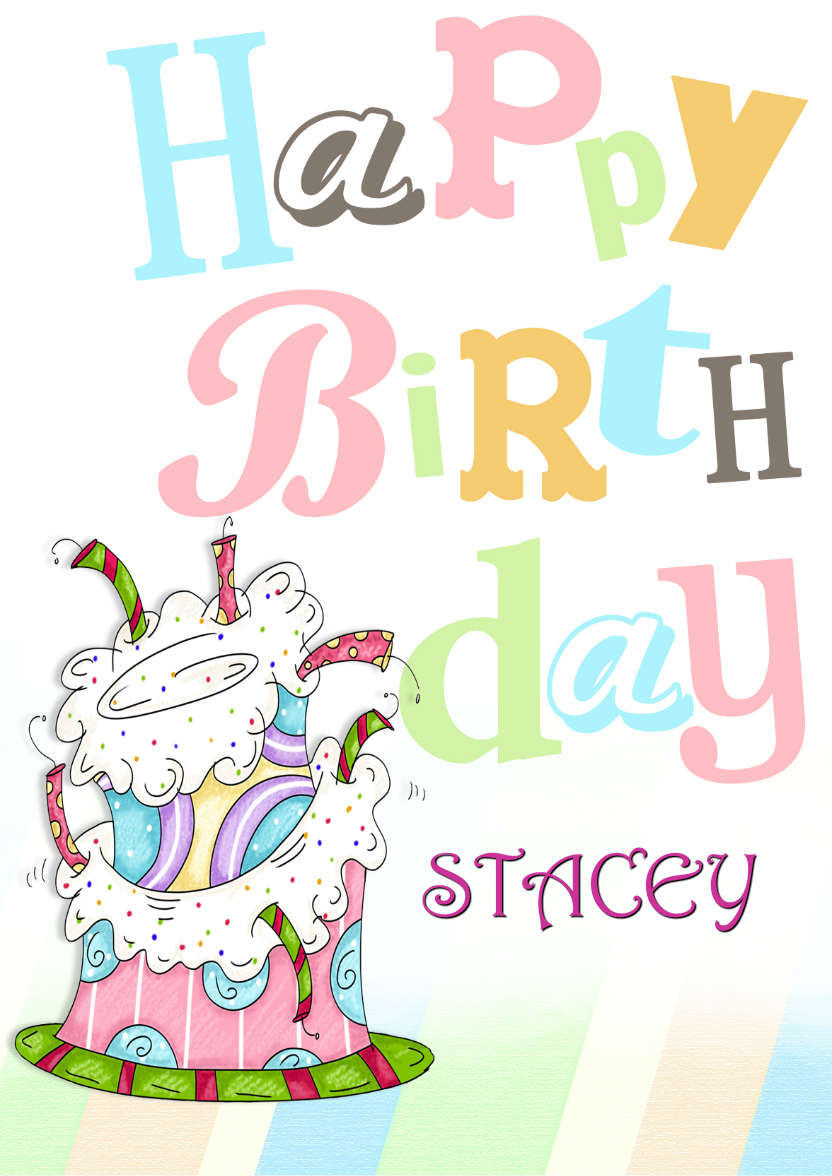 Funky Birthday Cake Card - card made with Crafty Bob's Card Creator