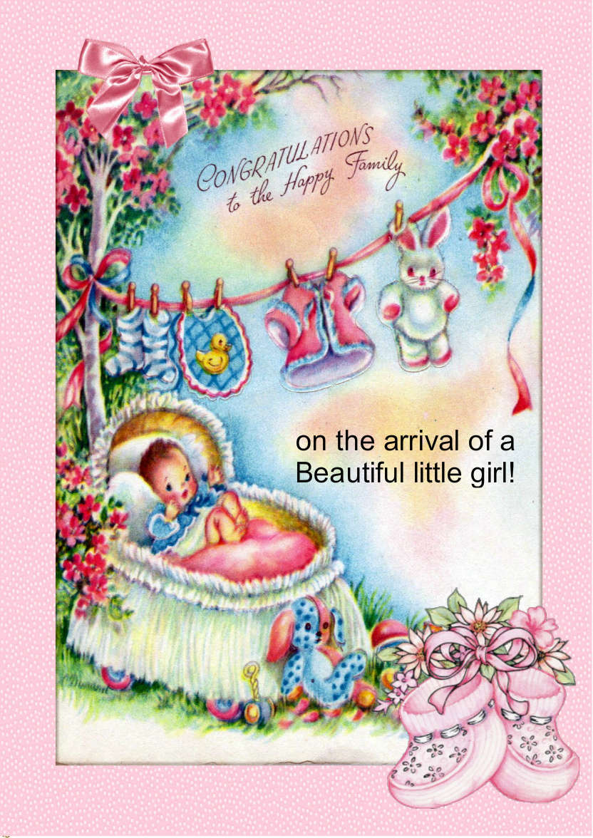 New Baby Girl ! - card made with Crafty Bob's Card Creator
