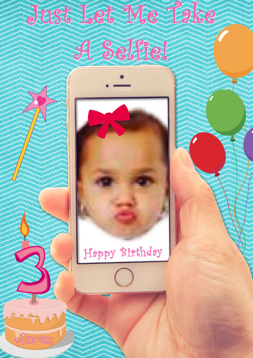 Selfie Mobile Phone Card - card made with Crafty Bob's Card Creator