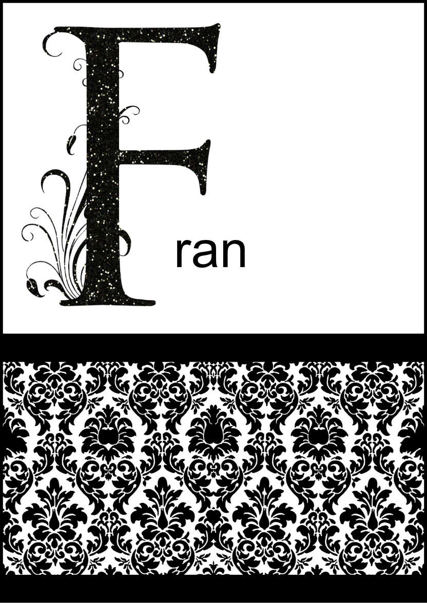 Damask Monogram Letter F Card - card made with Crafty Bob's Card Creator