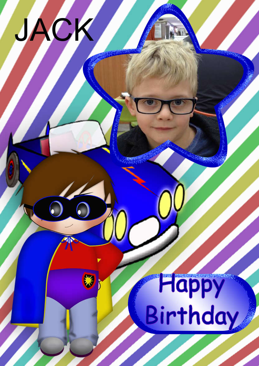 Superhero - card made with Crafty Bob's Card Creator