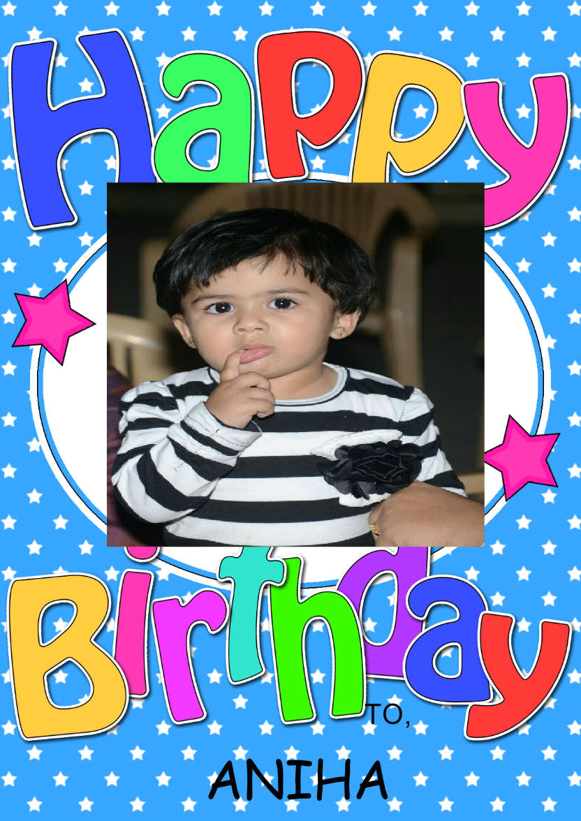 Birthday Stars Photo Upload Card - card made with Crafty Bob's Card Creator