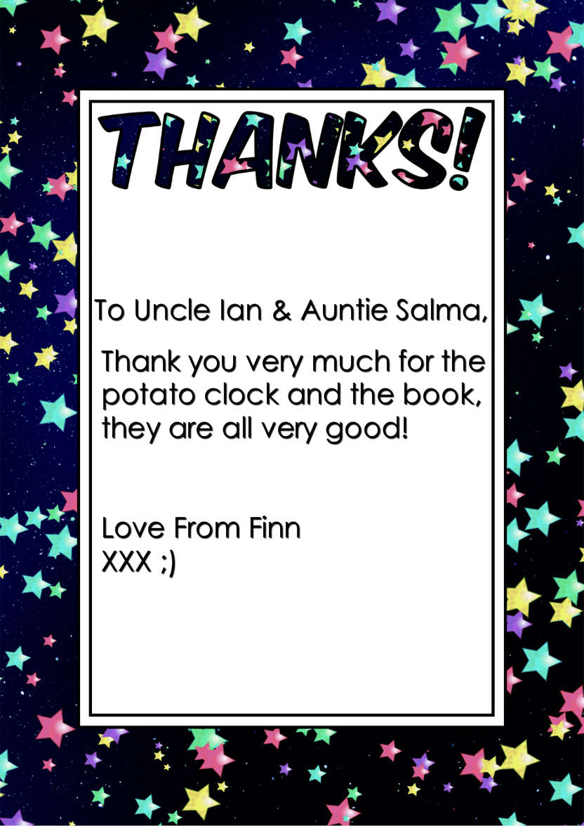 Thank You Stars Card Front - card made with Crafty Bob's Card Creator