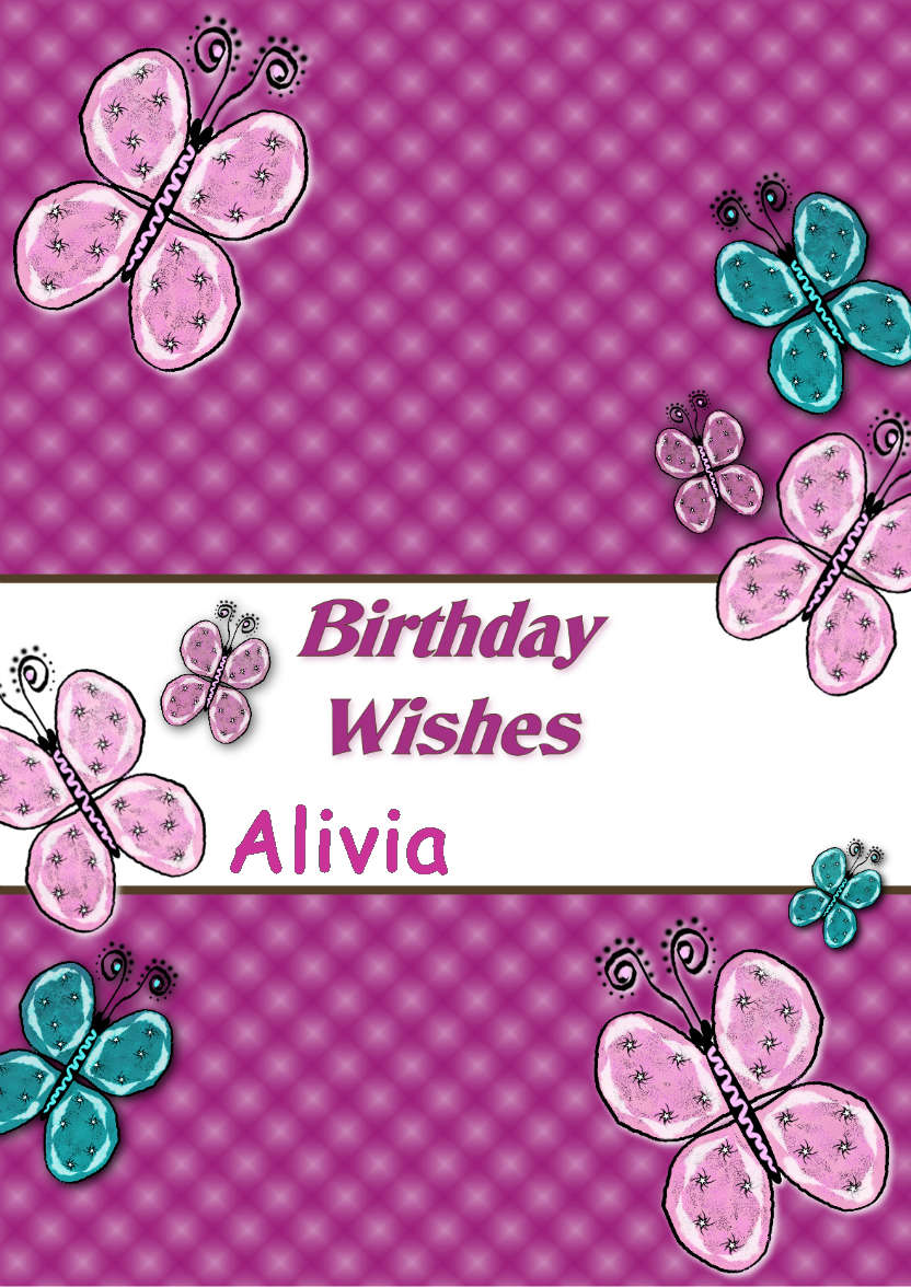 Beautiful Butterflies Birthday Card - card made with Crafty Bob's Card Creator