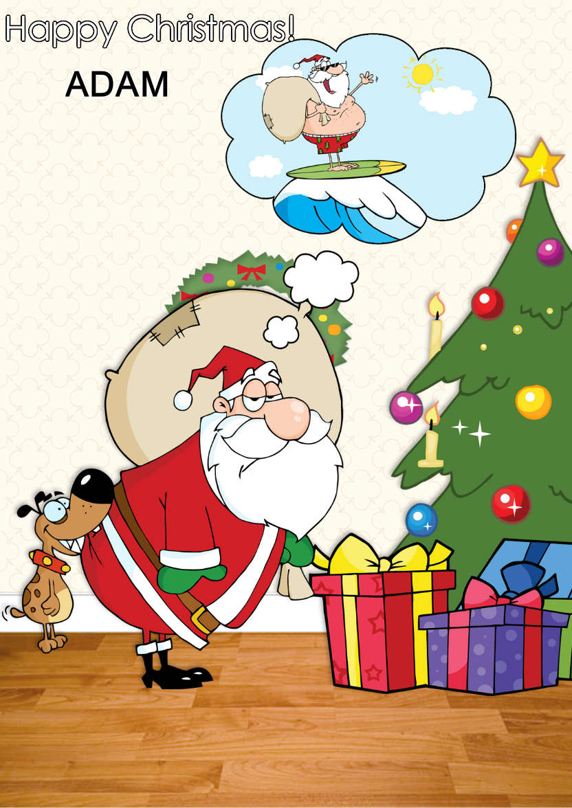 Fed Up Santa - card made with Crafty Bob's Card Creator