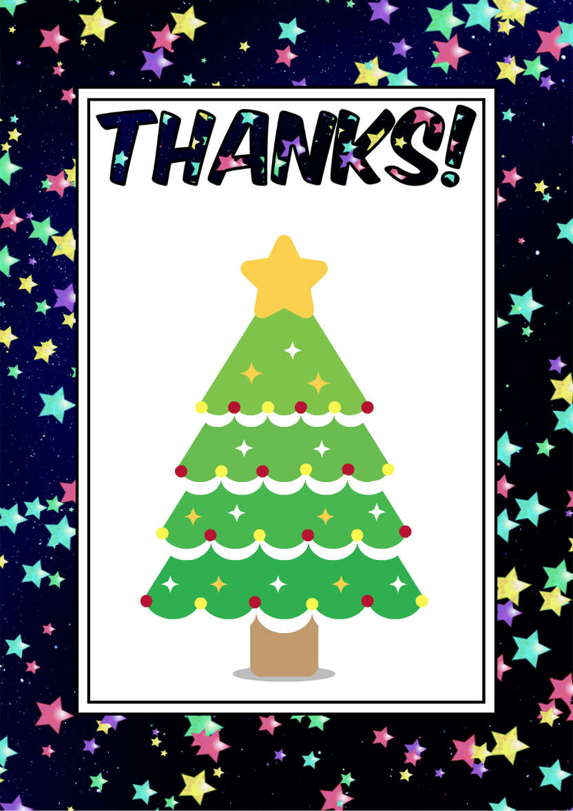 Thank You Stars Card Front - card made with Crafty Bob's Card Creator