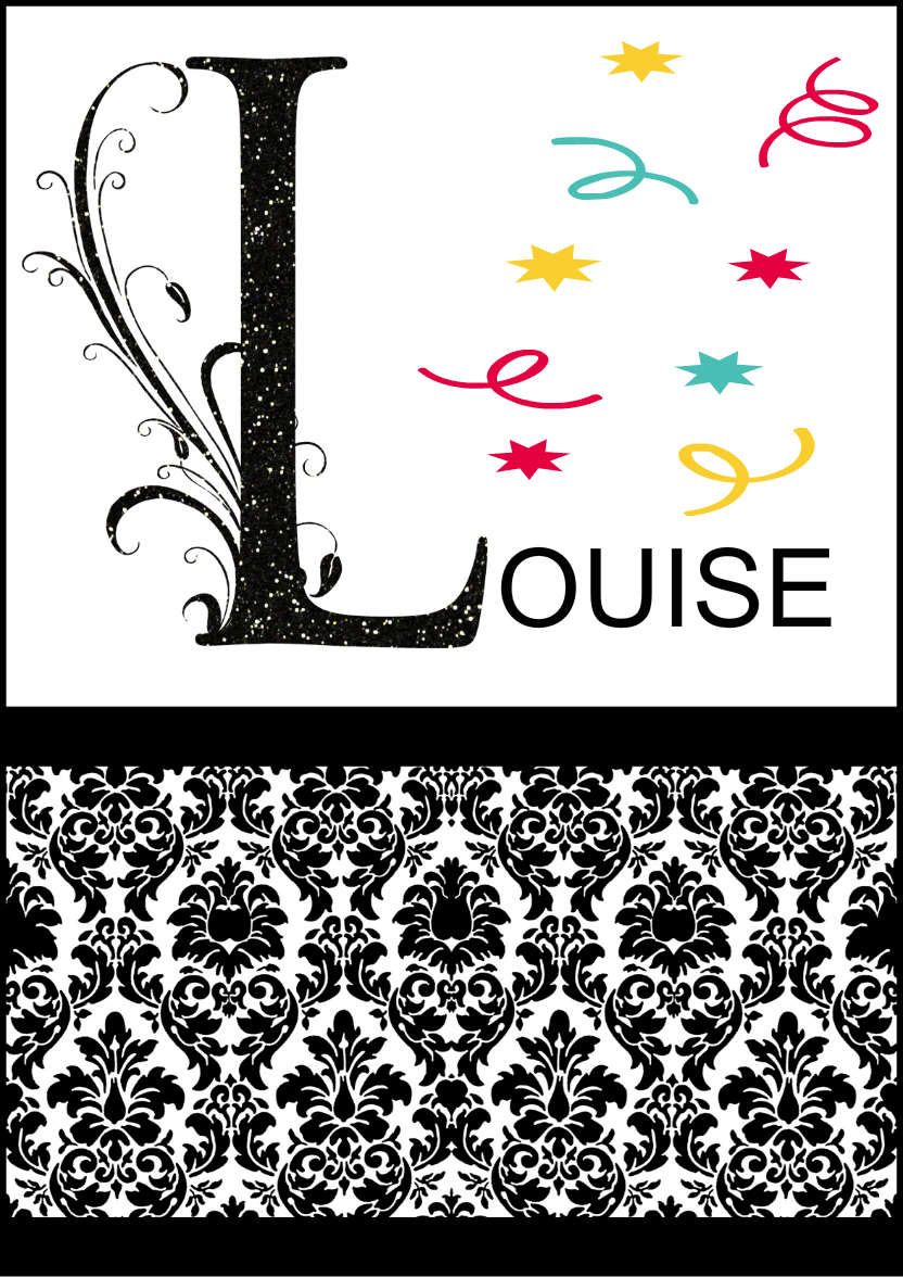 Damask Monogram Letter L Card - card made with Crafty Bob's Card Creator