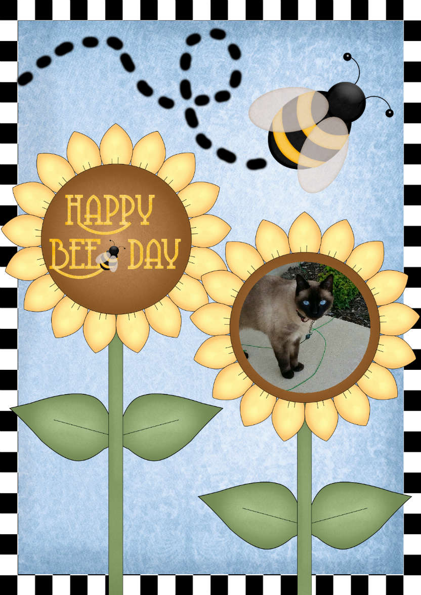 Happy Bee Day - card made with Crafty Bob's Card Creator