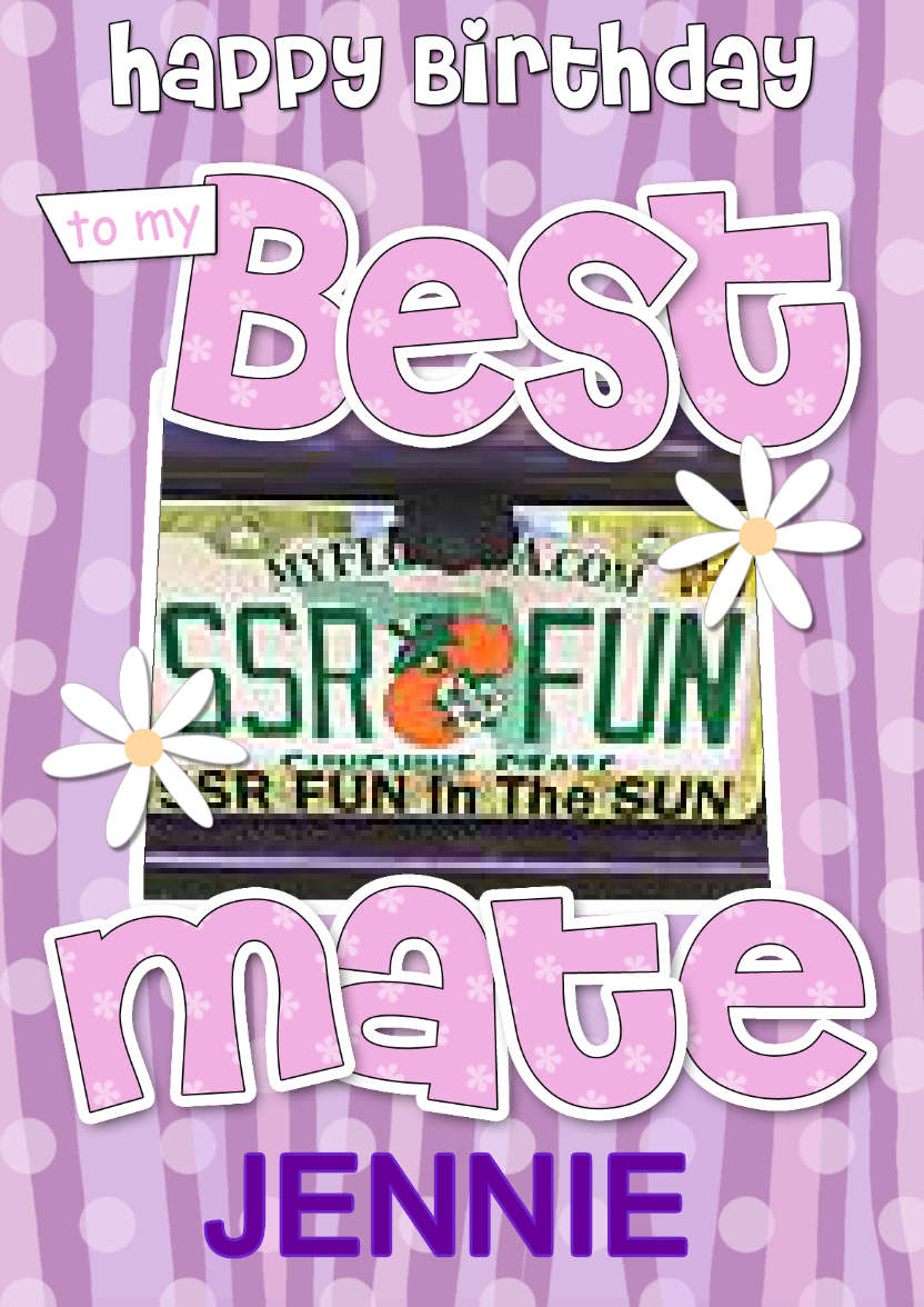Birthday Best Mate Photo Upload Card - card made with Crafty Bob's Card Creator