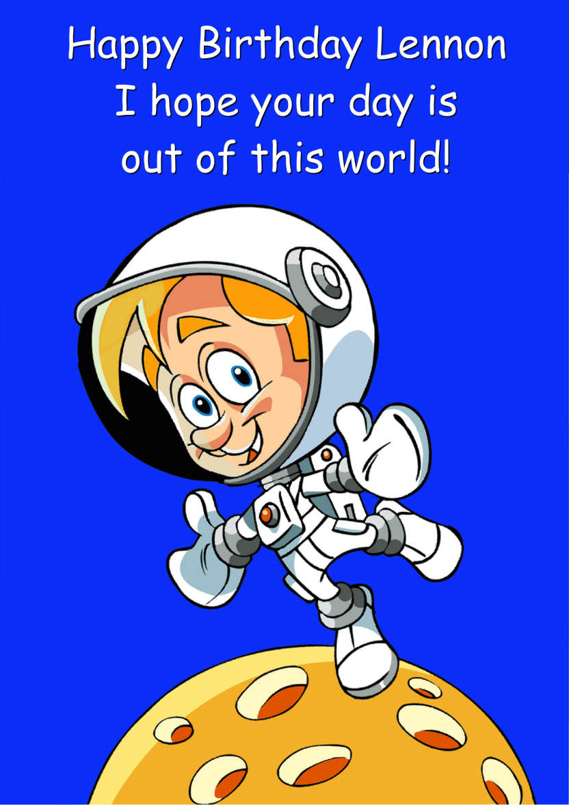 Astronaut Space Card - card made with Crafty Bob's Card Creator