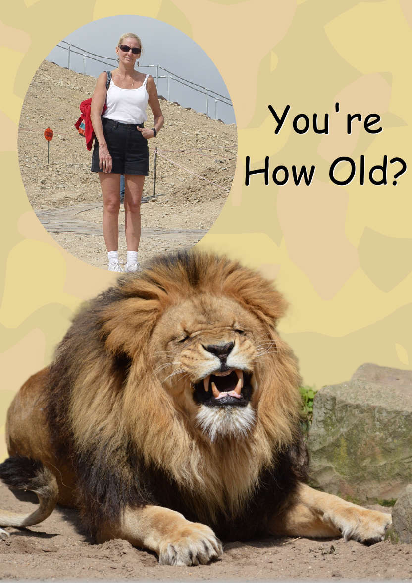 Laughing Lion Photo Card - card made with Crafty Bob's Card Creator
