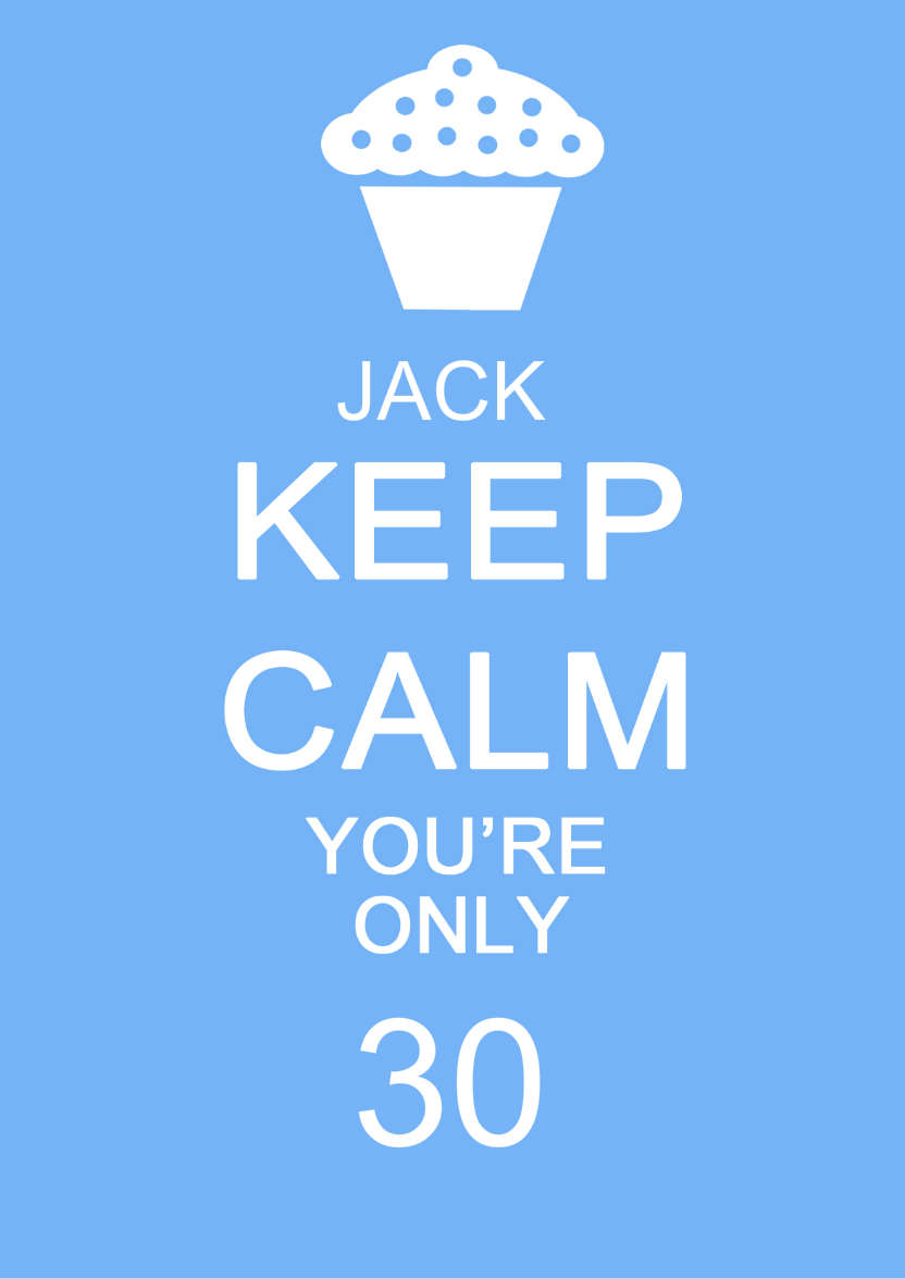 Keep Calm You're Only -  Blue - card made with Crafty Bob's Card Creator