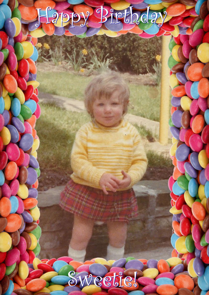 Sweetie Frame Photo Card - card made with Crafty Bob's Card Creator
