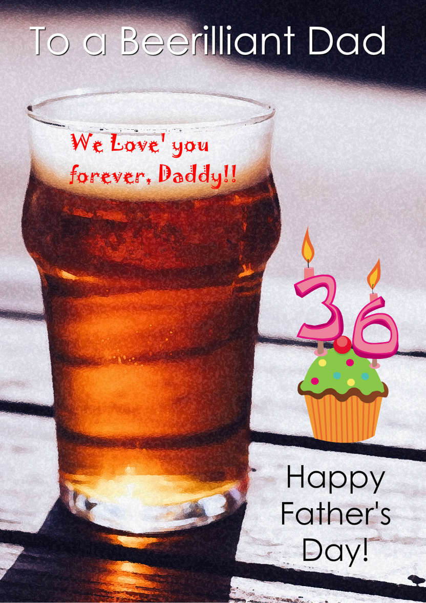 Mine's a Pint Any Occasion Card - card made with Crafty Bob's Card Creator