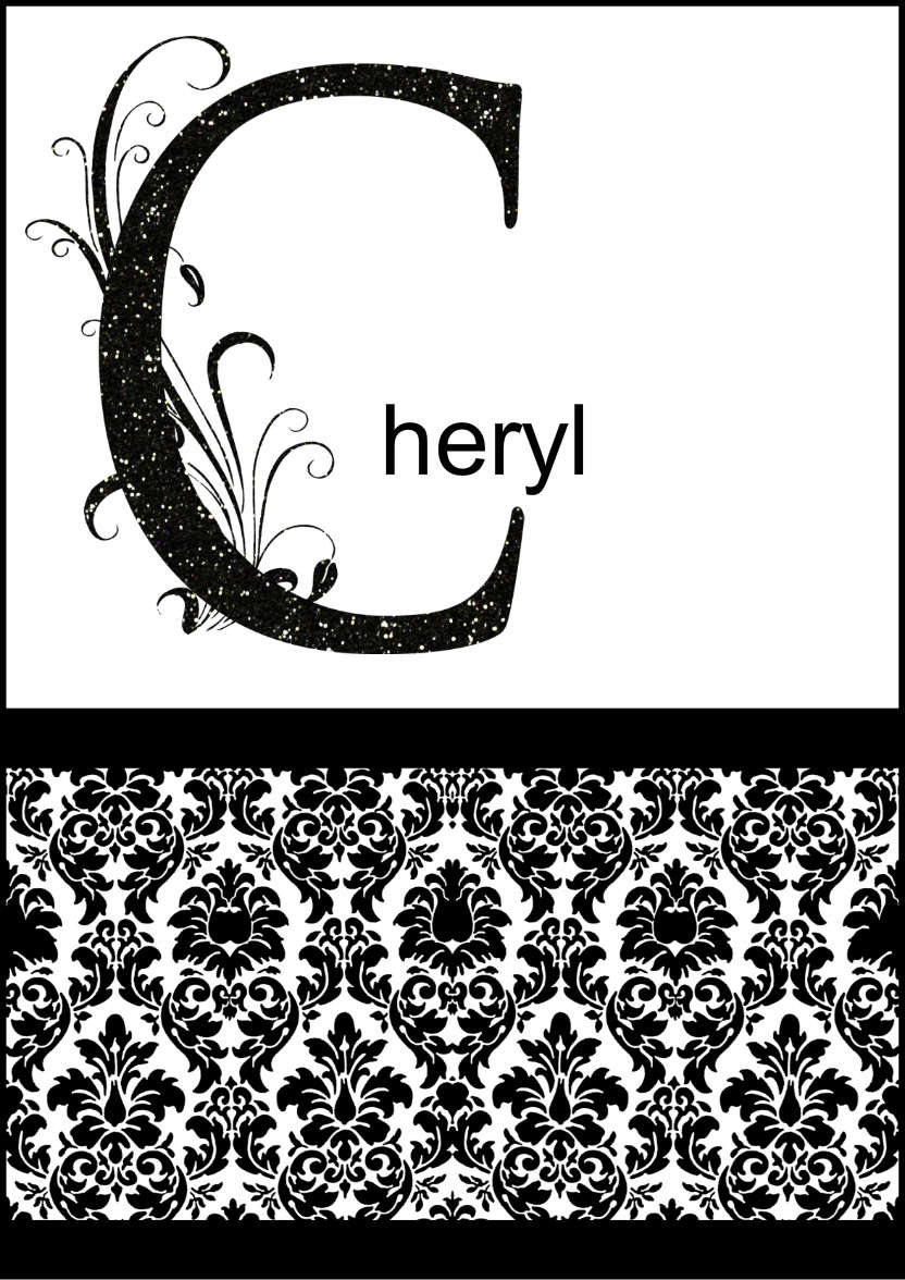 Damask Monogram Letter C Card - card made with Crafty Bob's Card Creator
