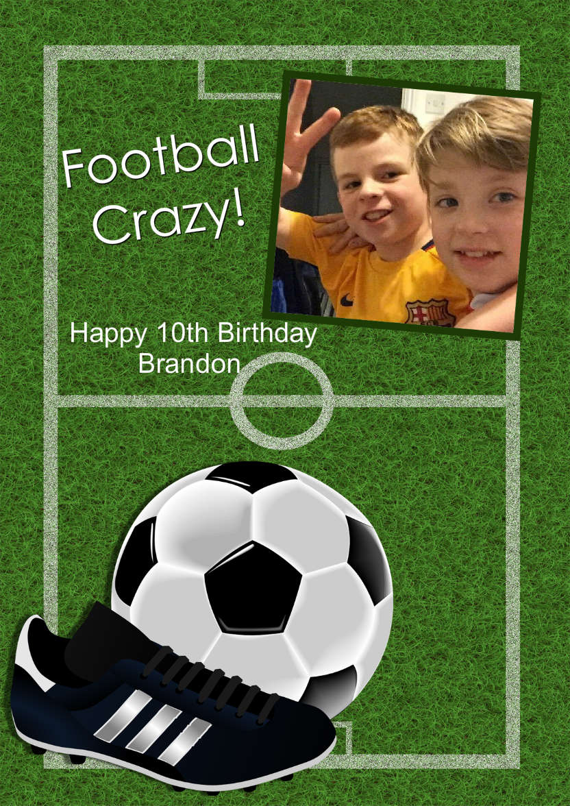 Football Aperture Photo Card - card made with Crafty Bob's Card Creator