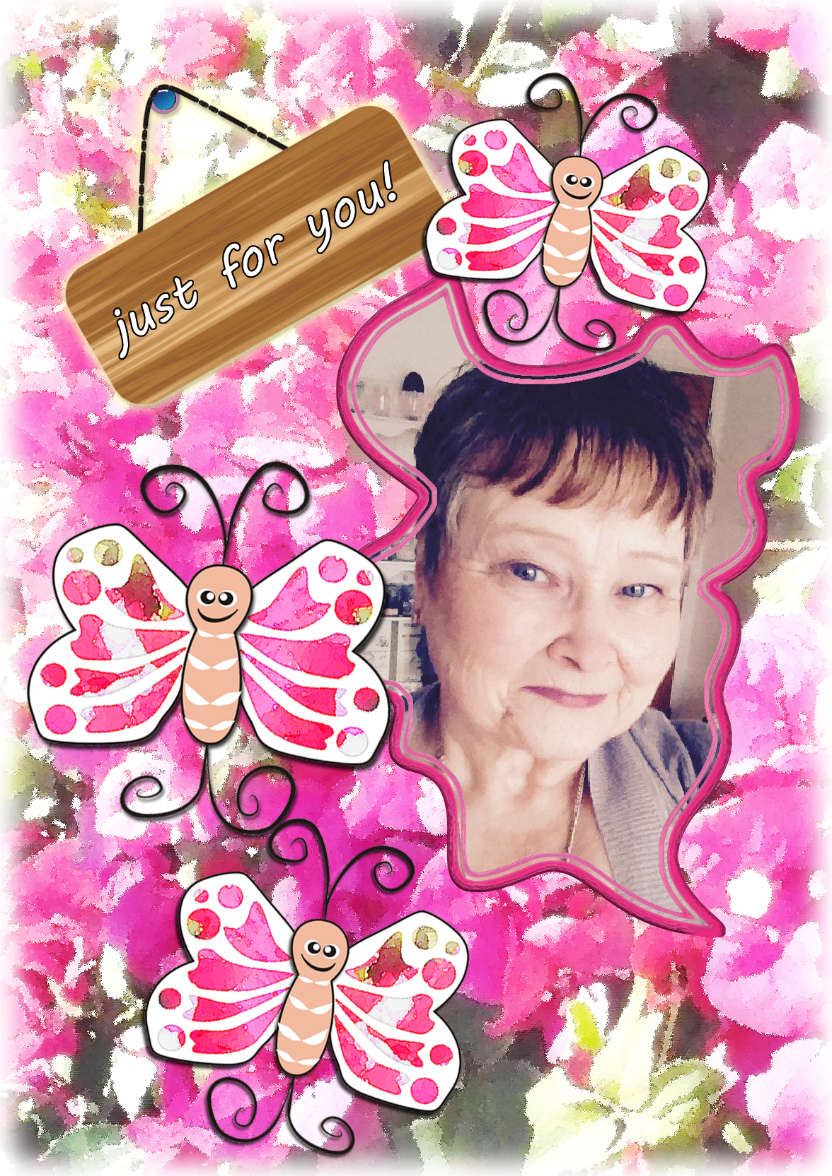 Pink Purple Blossoms - card made with Crafty Bob's Card Creator
