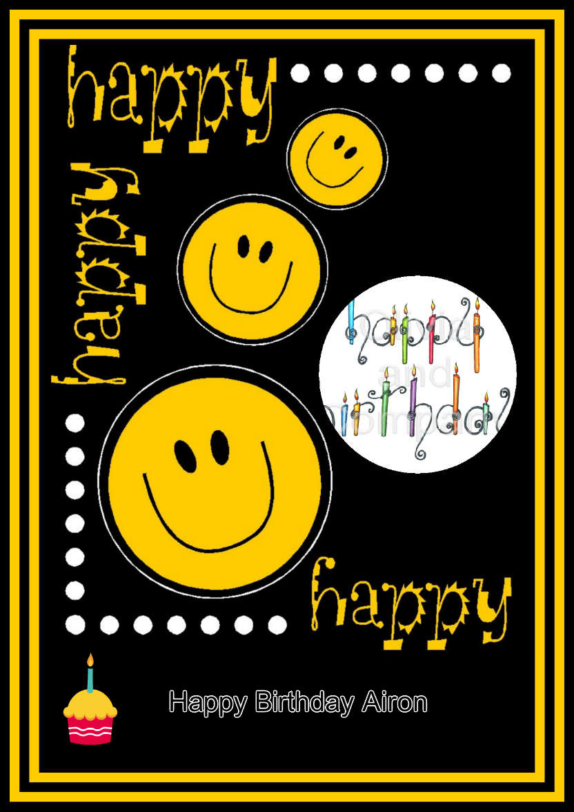 Happy Happy Happy Card Front - card made with Crafty Bob's Card Creator